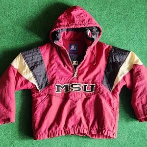 Vintage MSU Mississippi State Bulldogs Starter Puffer Jacket 1/4 Zip Sma…